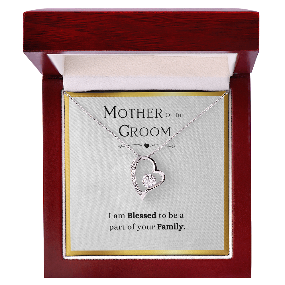 Mother Of The Groom Gift, From Bride, Blessed To Be Part Of Your Family - Forever Love Necklace With Message Card by Best Gifts 305