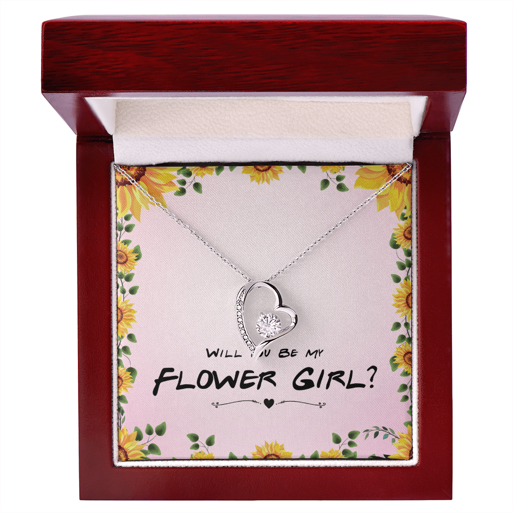 Flower Girl Proposal Gift, Will You Be My Flower Girl, Flower Girl Gift From Bride - Forever Love Necklace with Message Card by Best Gifts 305