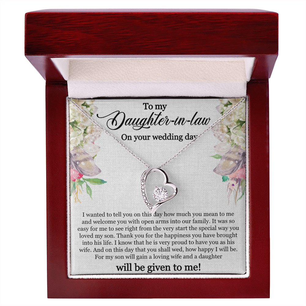 To My Daughter-In-Law, Forever Love Necklace For Daughter-In-Law, Welcome Gift For Daughter-In-Law, Jewelry Gift On Wedding Day by Best Gifts 305
