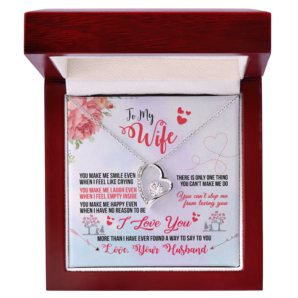 Wife Necklace from Husband | You Make Me Smile Forever Love Gift