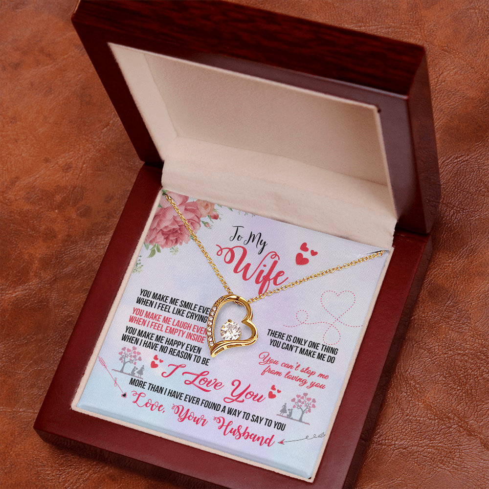 Wife Necklace from Husband | You Make Me Smile Forever Love Gift