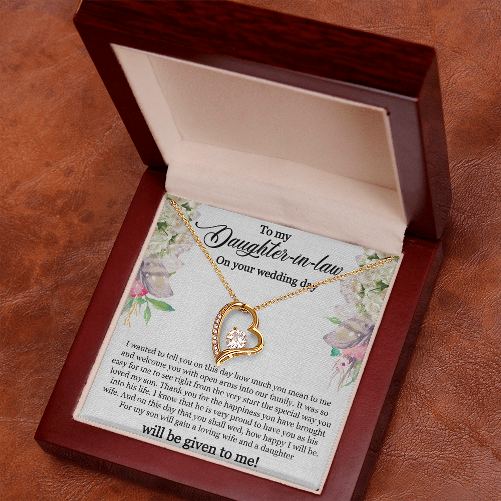 To My Daughter-In-Law, Forever Love Necklace For Daughter-In-Law, Welcome Gift For Daughter-In-Law, Jewelry Gift On Wedding Day by Best Gifts 305