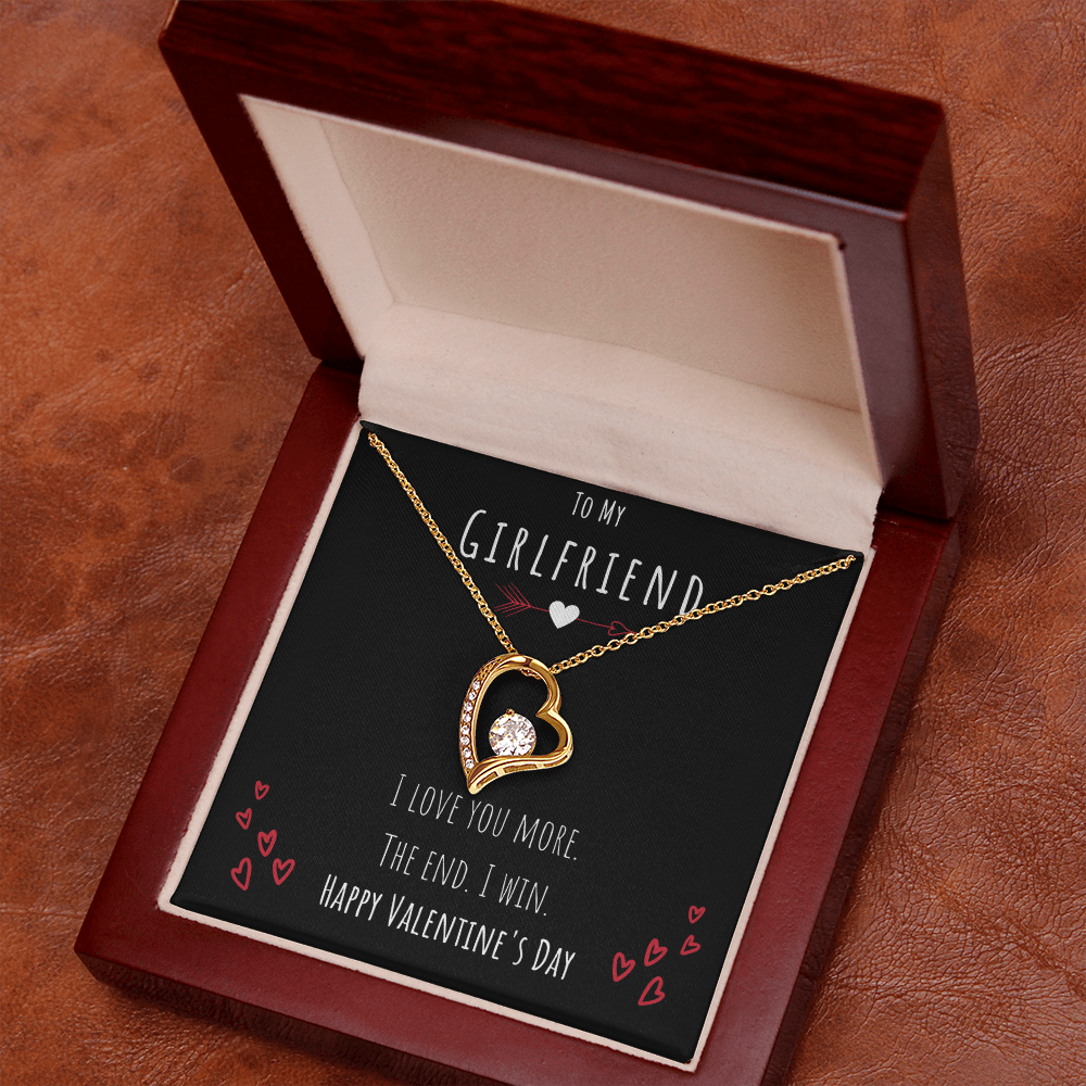 To My Girlfriend I Love You More Forever Love Necklace Jewelry Message Card Valentines Day Gift For Her From Boyfriend by Best Gifts 305