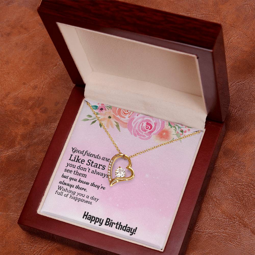 Happy Birthday To My Good Friend, Forever Love Necklace To My Friend, Friendship Jewelry Birthday Gift, Good Friends Are Like Stars by Best Gifts 305