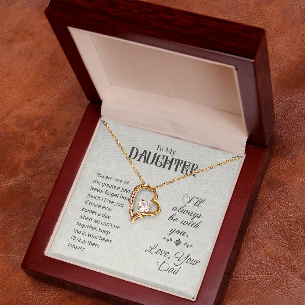 To My Daughter Forever Love Necklace from Dad – Heart Pendant Gift of Love