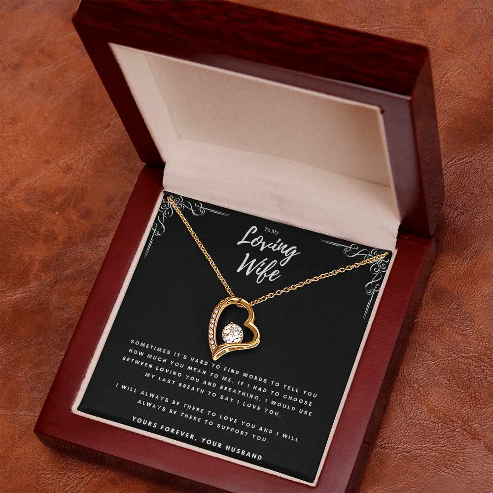 To My Loving Wife Valentines Day Forever Love Necklace Message Card Gift From Husband, Wife Anniversary Birthday Present, Christmas Jewelry Gift For Wife by Best Gifts 305