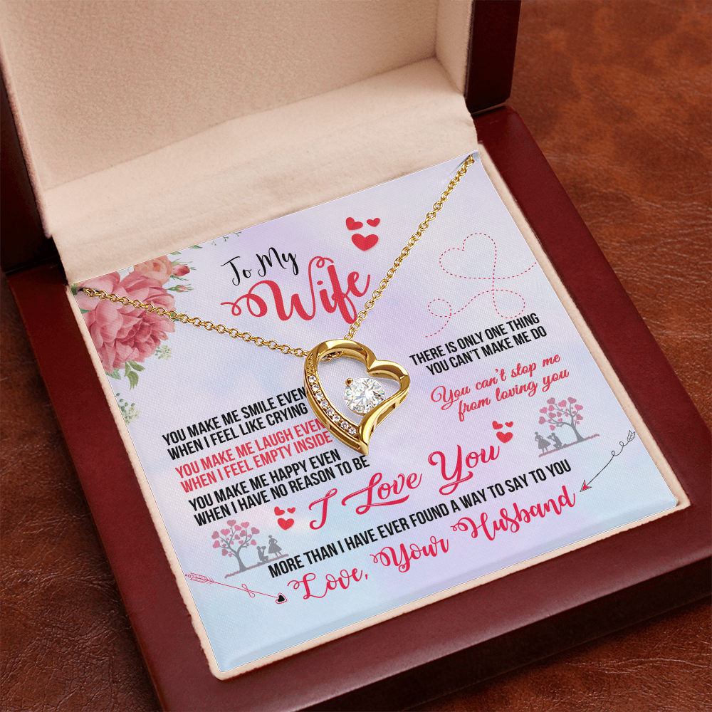 Wife Necklace from Husband | You Make Me Smile Forever Love Gift