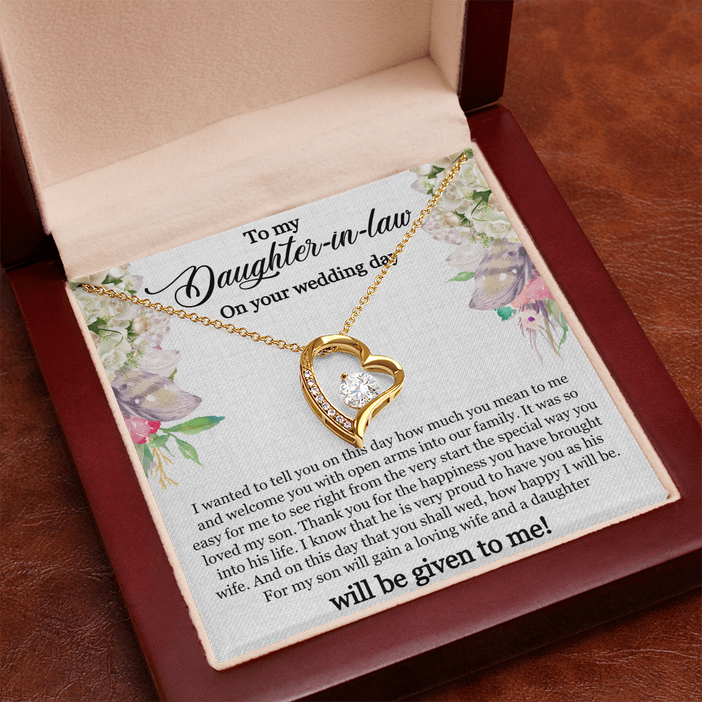To My Daughter-In-Law, Forever Love Necklace For Daughter-In-Law, Welcome Gift For Daughter-In-Law, Jewelry Gift On Wedding Day by Best Gifts 305