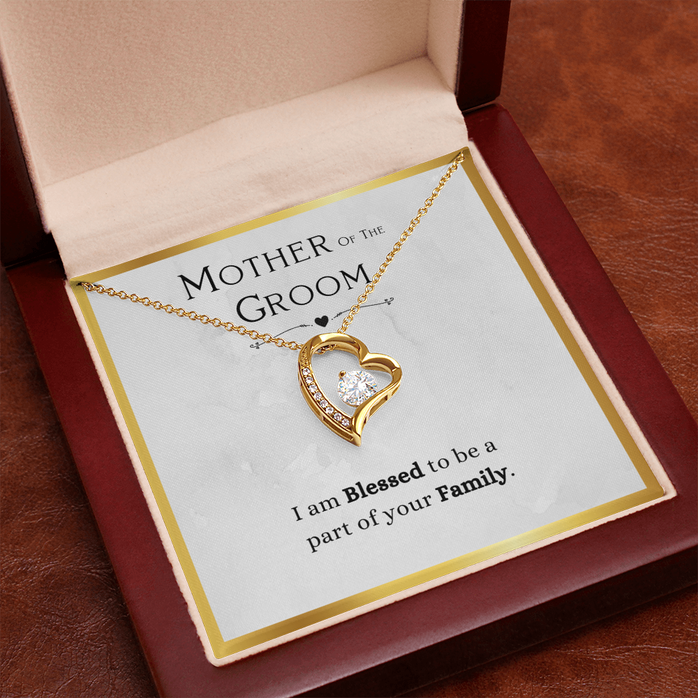 Mother Of The Groom Gift, From Bride, Blessed To Be Part Of Your Family - Forever Love Necklace With Message Card by Best Gifts 305