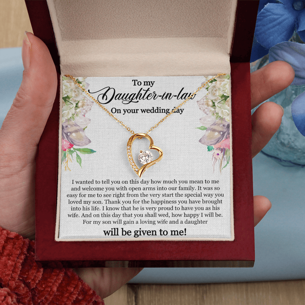 To My Daughter-In-Law, Forever Love Necklace For Daughter-In-Law, Welcome Gift For Daughter-In-Law, Jewelry Gift On Wedding Day by Best Gifts 305