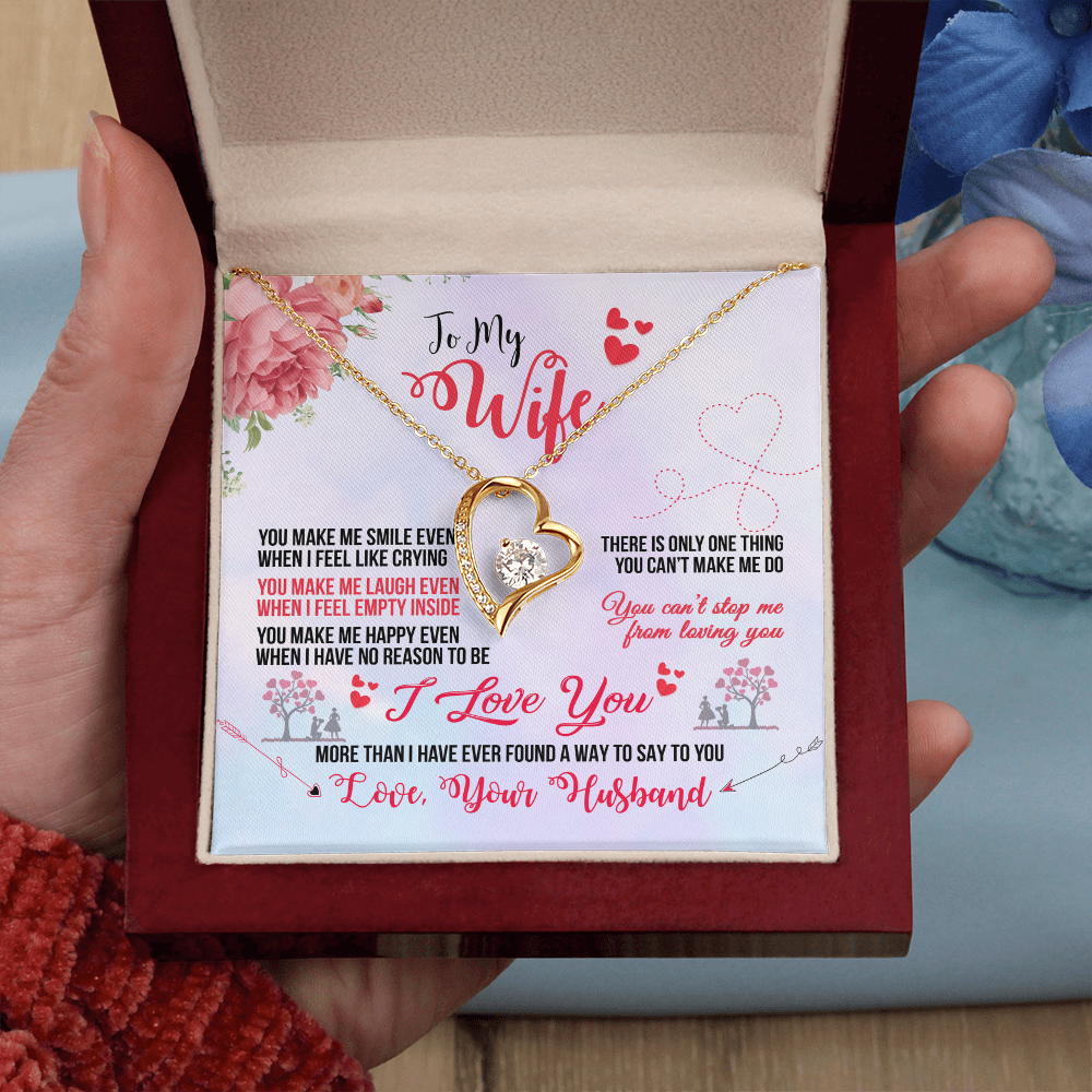 Wife Necklace from Husband | You Make Me Smile Forever Love Gift