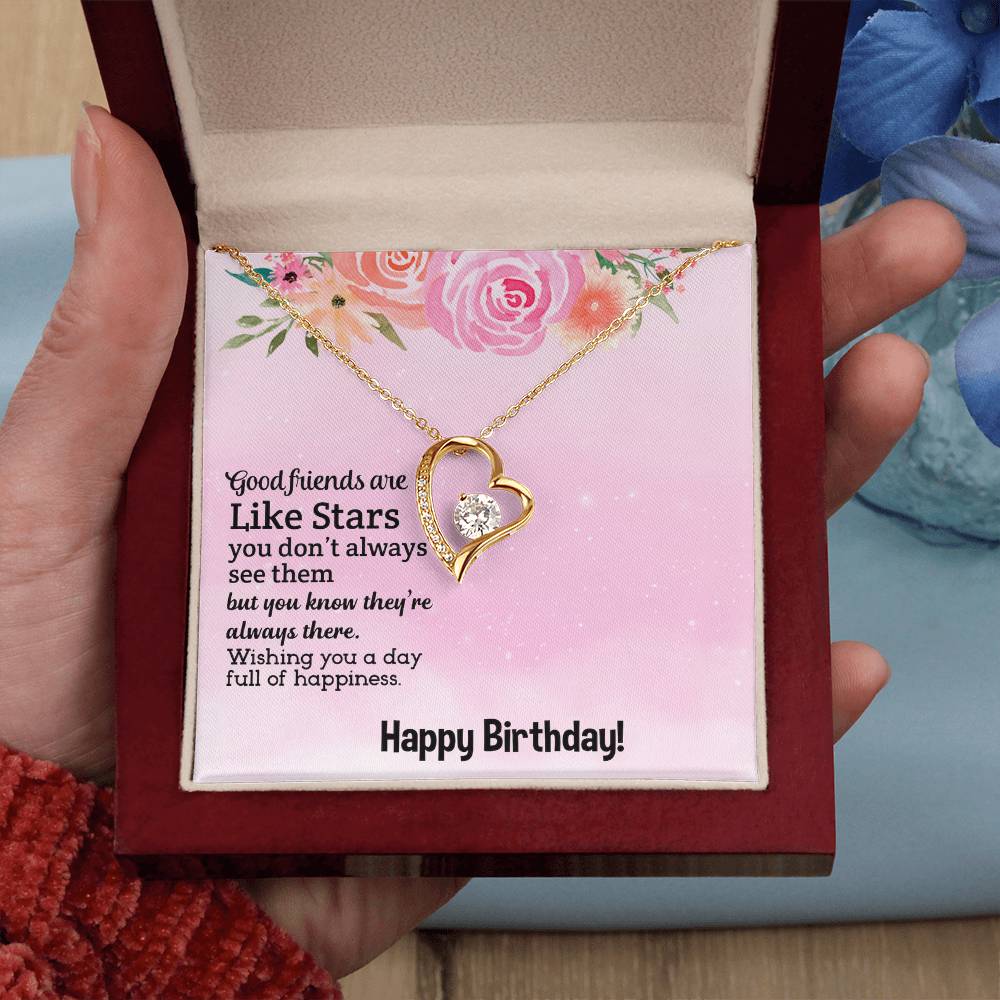 Happy Birthday To My Good Friend, Forever Love Necklace To My Friend, Friendship Jewelry Birthday Gift, Good Friends Are Like Stars by Best Gifts 305