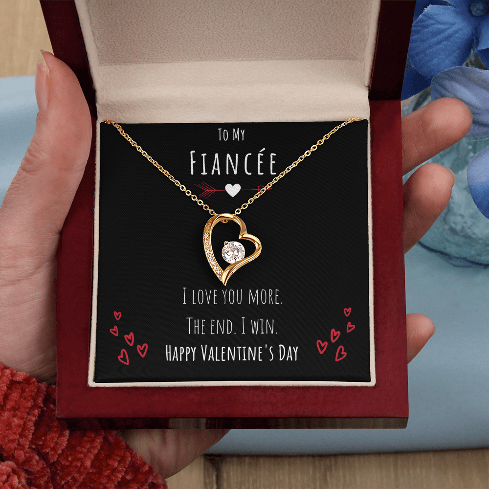 To My Fiancée I Love You More Forever Love Necklace Jewelry Message Card Valentines Day Gift For Her From Fiancé by Best Gifts 305