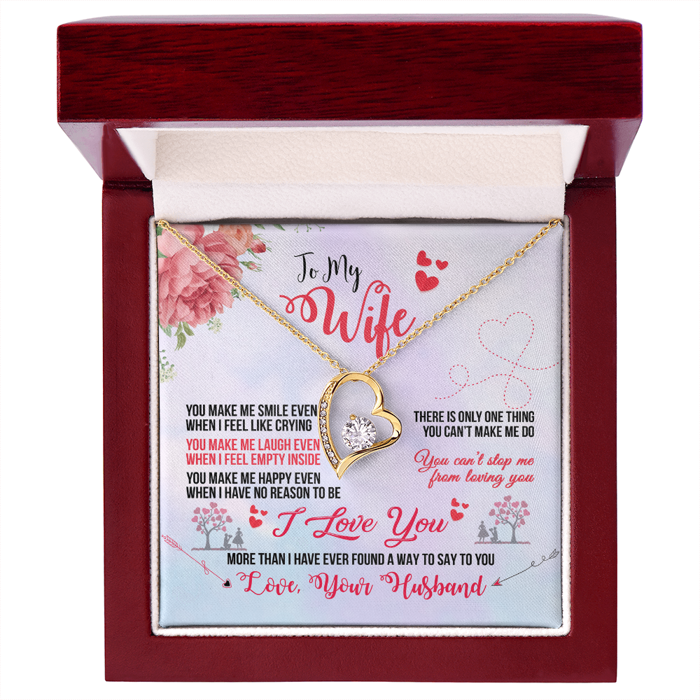 Wife Necklace from Husband | You Make Me Smile Forever Love Gift