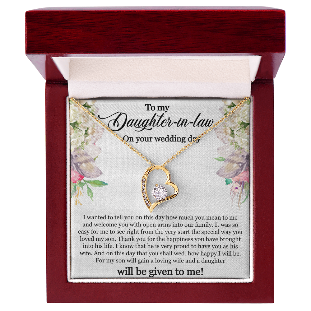 To My Daughter-In-Law, Forever Love Necklace For Daughter-In-Law, Welcome Gift For Daughter-In-Law, Jewelry Gift On Wedding Day by Best Gifts 305