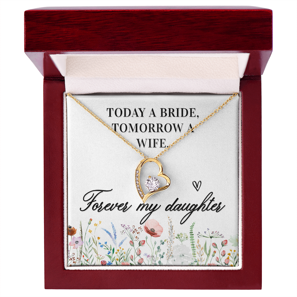 Forever Love heart necklace gift for daughter, 18k Yellow Gold Finish / Luxury Box