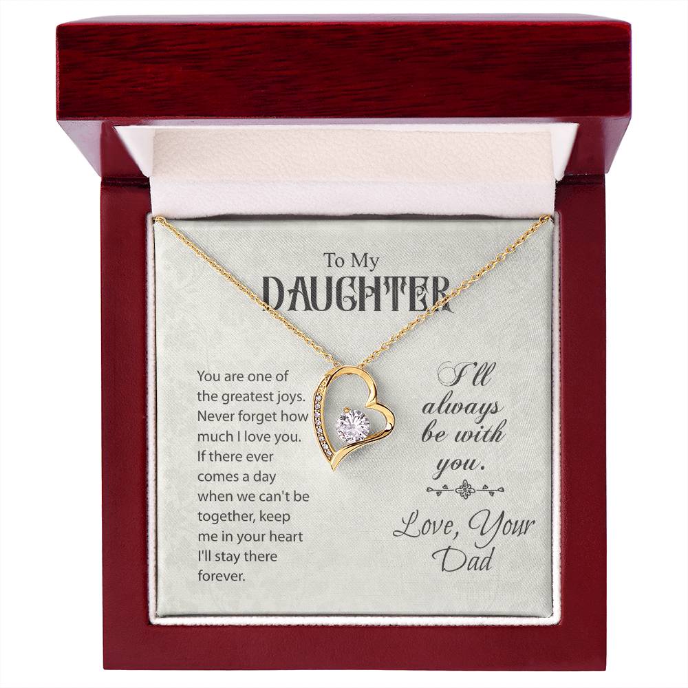 To My Daughter Forever Love Necklace from Dad – Heart Pendant Gift of Love
