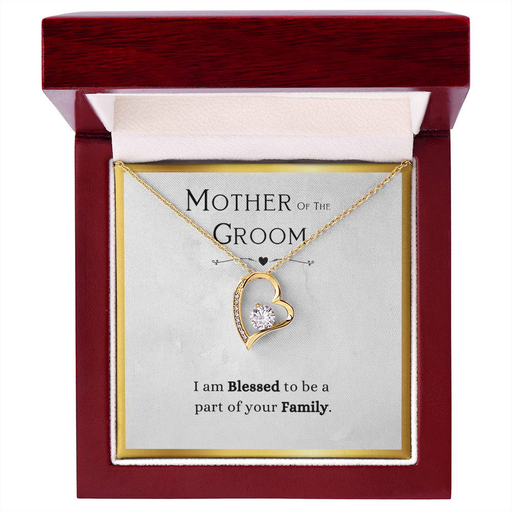Mother Of The Groom Gift, From Bride, Blessed To Be Part Of Your Family - Forever Love Necklace With Message Card by Best Gifts 305