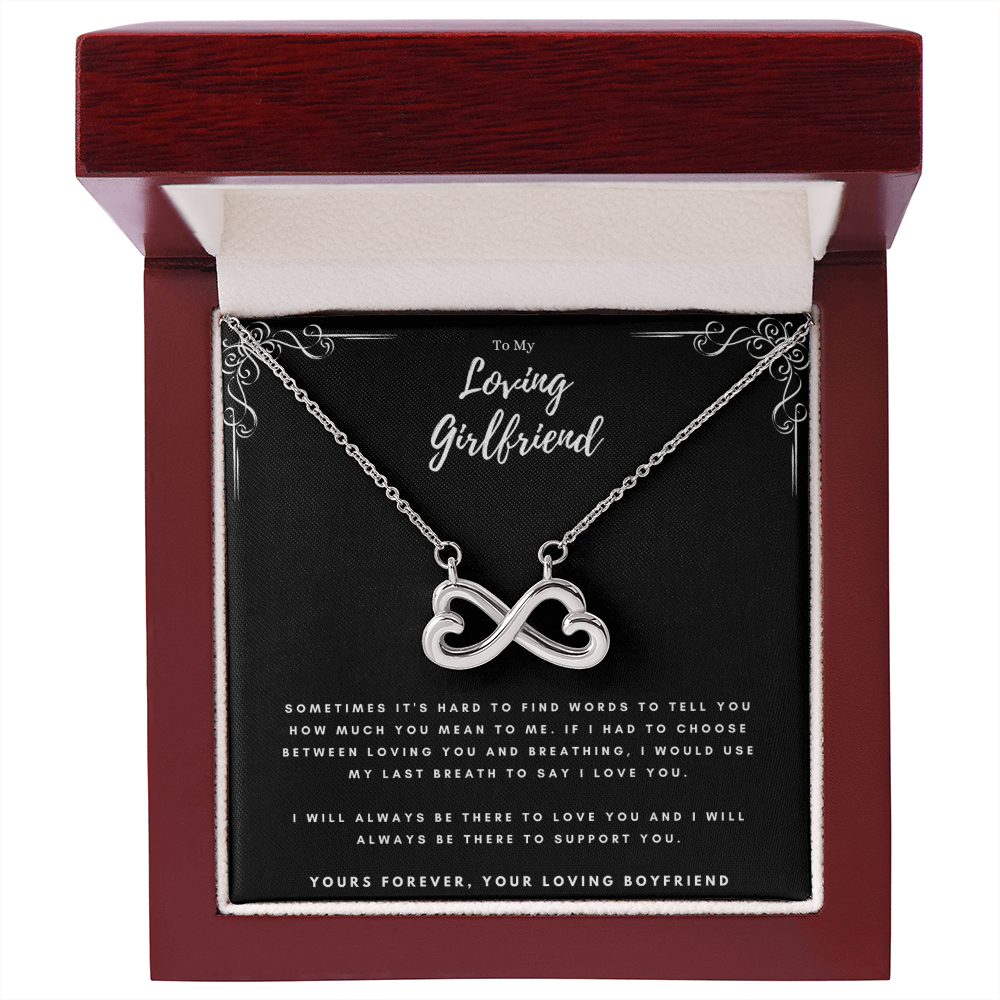 To My Loving Girlfriend Valentines Day Endless Love Necklace Message Card Gift From Boyfriend, Girlfriend Anniversary Birthday Present, Christmas Jewelry Gift For Girlfriend by Best Gifts 305
