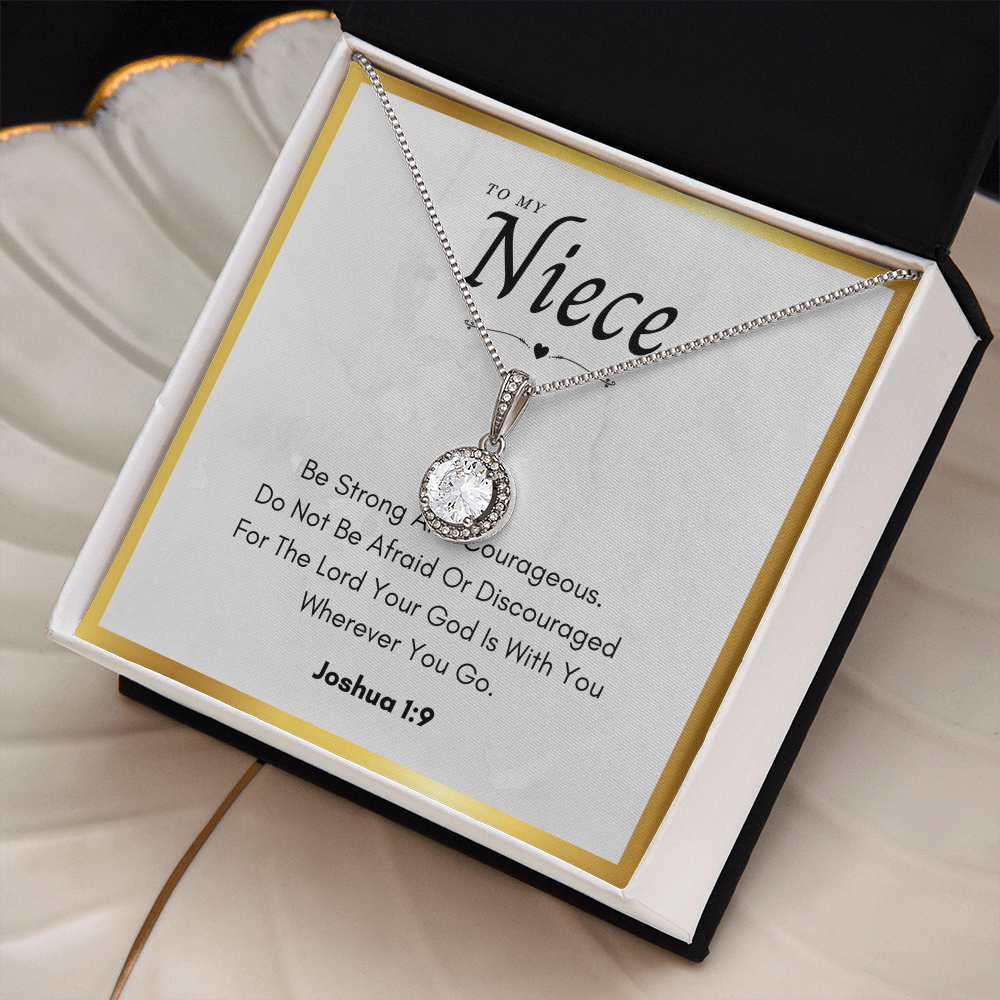 Niece Communion Gift Eternal Hope Necklace Bible Verse Joshua 1 Confirmation Present From Uncle Religious Neice Jewelry by Best Gifts 305
