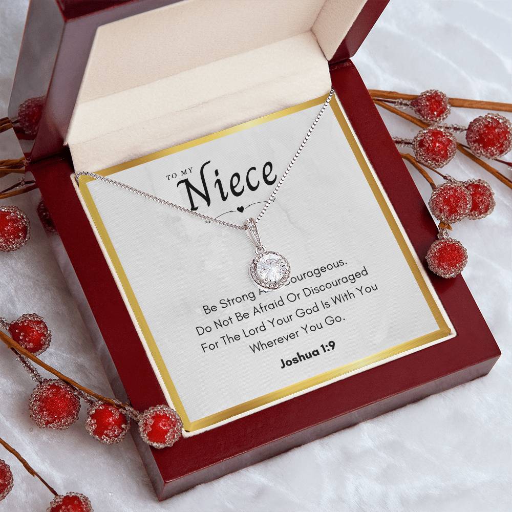 Niece Communion Gift Eternal Hope Necklace Bible Verse Joshua 1 Confirmation Present From Uncle Religious Neice Jewelry by Best Gifts 305