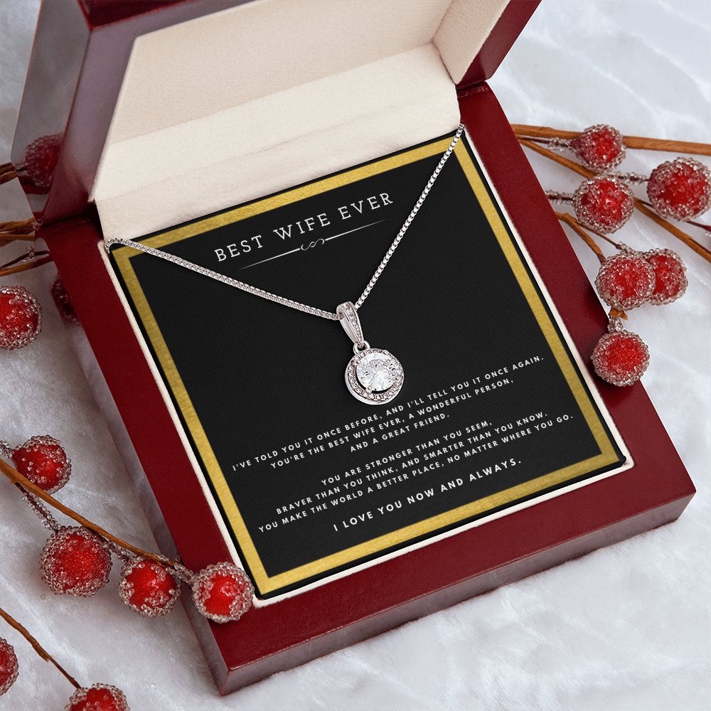Best Wife Ever Anniversary Message Card Jewelry Eternal Hope Necklace Gift From Husband for Valentines Day Birthday Present, Christmas Gifts For Wife by Best Gifts 305