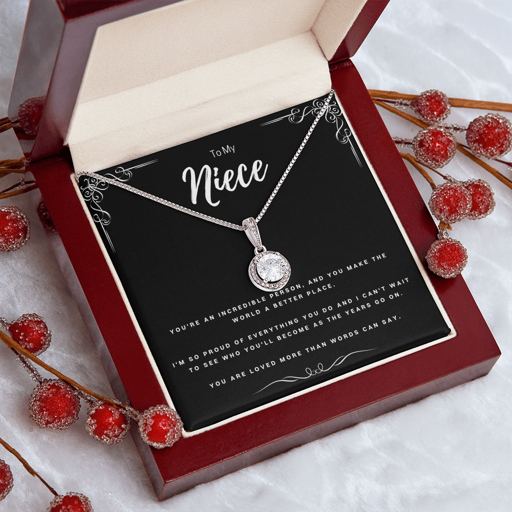 Aunt To Niece Unique Personal Message Eternal Hope Necklace Gift, Beautiful Birthday Gifts For Niece, Niece Graduation Present From Proud Auntie by Best Gifts 305