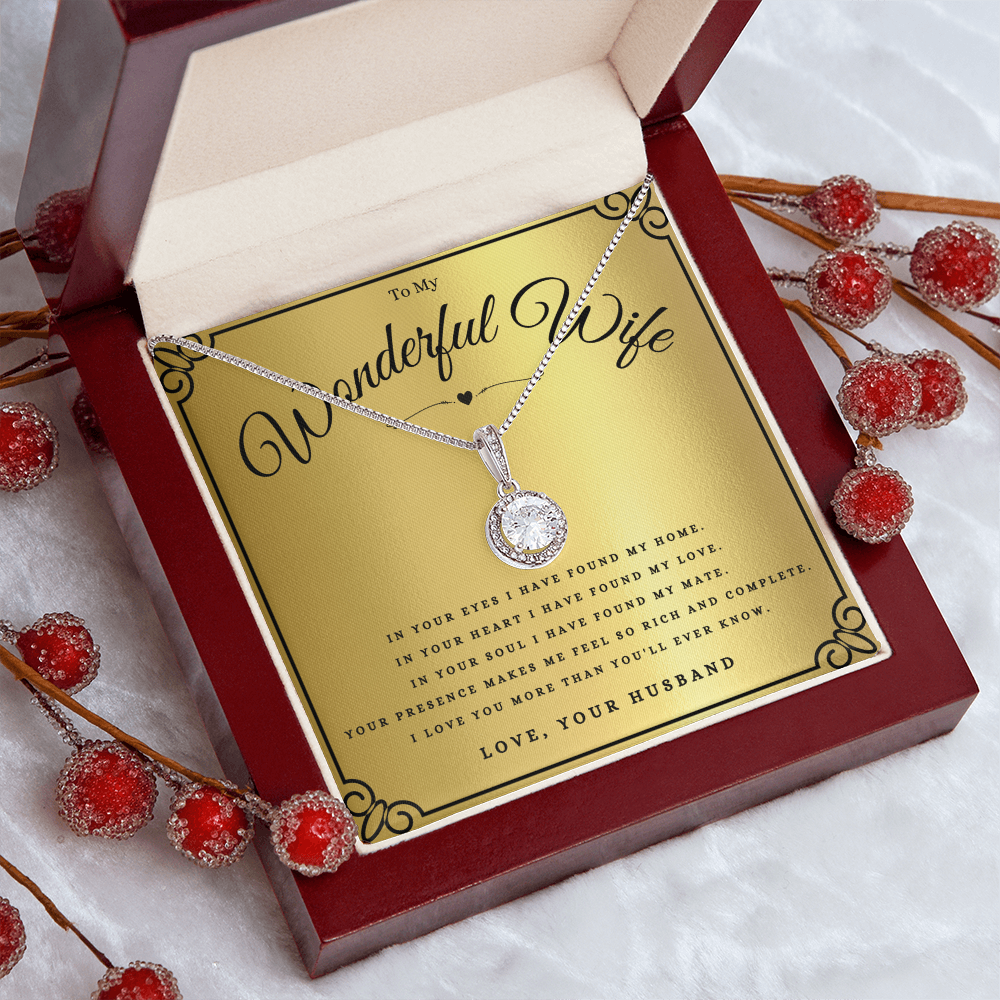 To My Wonderful Wife Eternal Hope Necklace Gift For Wife Anniversary, Wife Valentines Day Message Card Christmas Present From Husband, Wife Birthday Jewelry Gift by Best Gifts 305