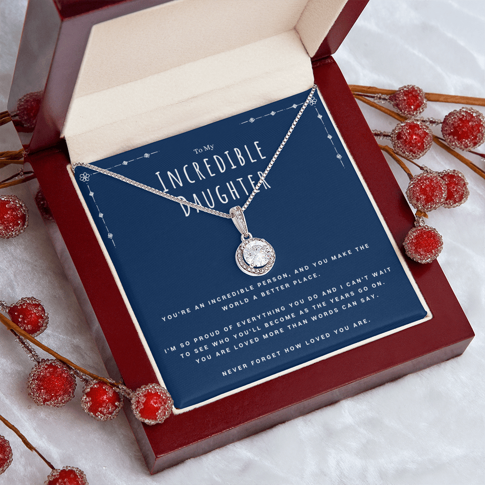 Gift for Daughter from Mom or Dad – Eternal Hope Necklace with Message Card | Inspirational Jewelry for Her