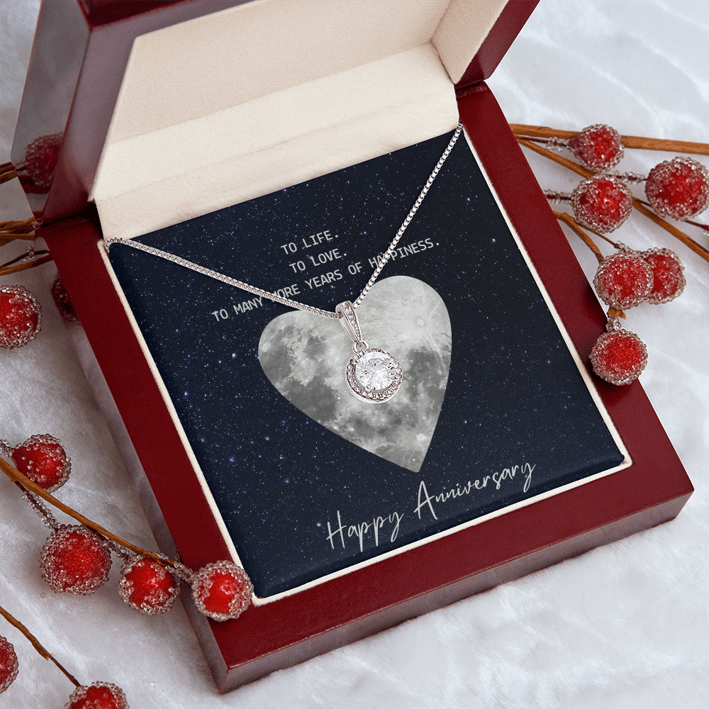 Anniversary Necklace for Wife – Eternal Hope CZ Pendant Gift from Husband, Romantic Happy Anniversary Jewelry