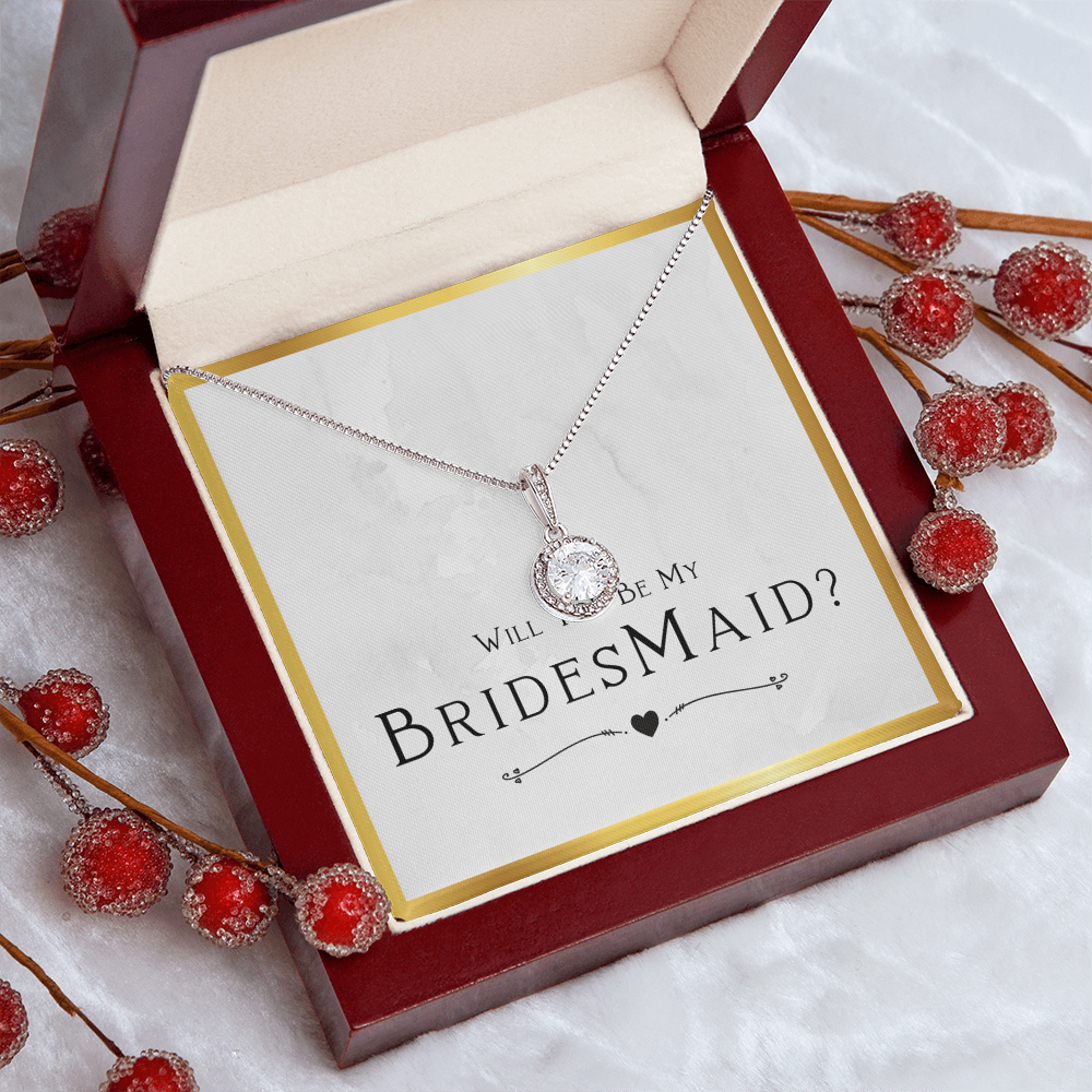 Bridesmaid Proposal Gift, Will You Be My Bridesmaid, Bridesmaid Gift From Bride - Eternal Hope Necklace with Message Card by Best Gifts 305