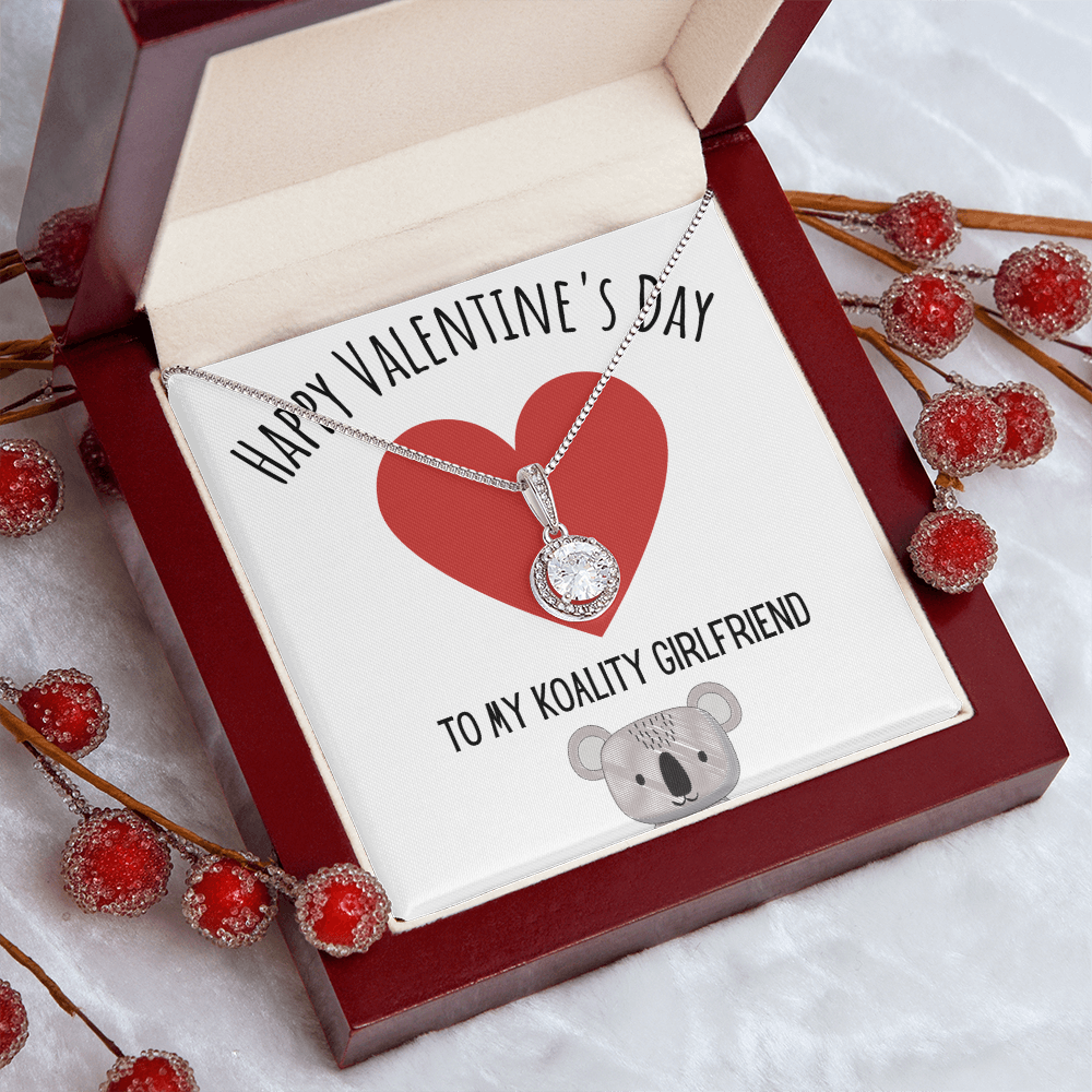 Funny Koala Valentines Day Eternal Hope Necklace Jewelry Gift For Girlfriend, Funny Girlfriend V-Day Present From Boyfriend, Cute Valentine's Day Message Card Jewelery by Best Gifts 305
