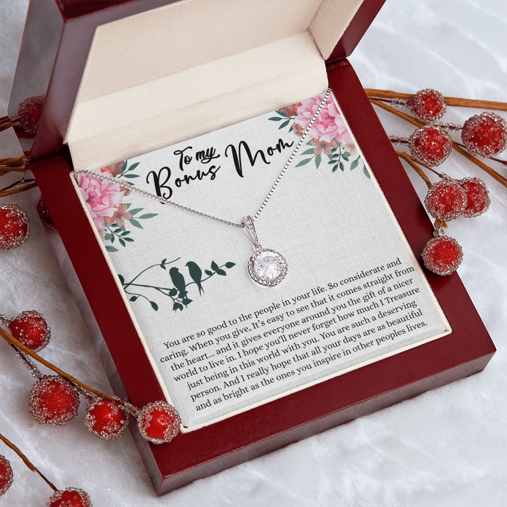 Bonus Mom Necklace Eternal Hope – Cubic Zirconia Jewelry Gift for Her from Stepchild