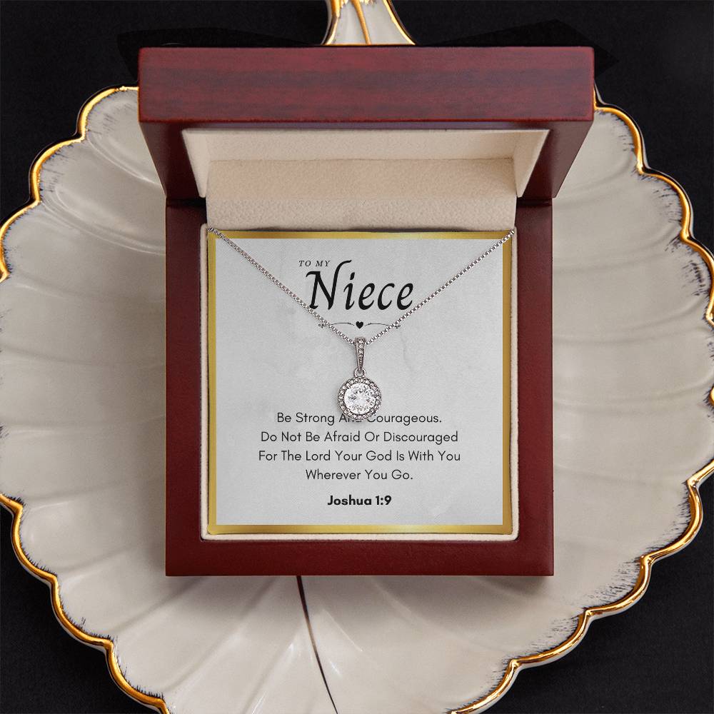 Niece Communion Gift Eternal Hope Necklace Bible Verse Joshua 1 Confirmation Present From Uncle Religious Neice Jewelry by Best Gifts 305
