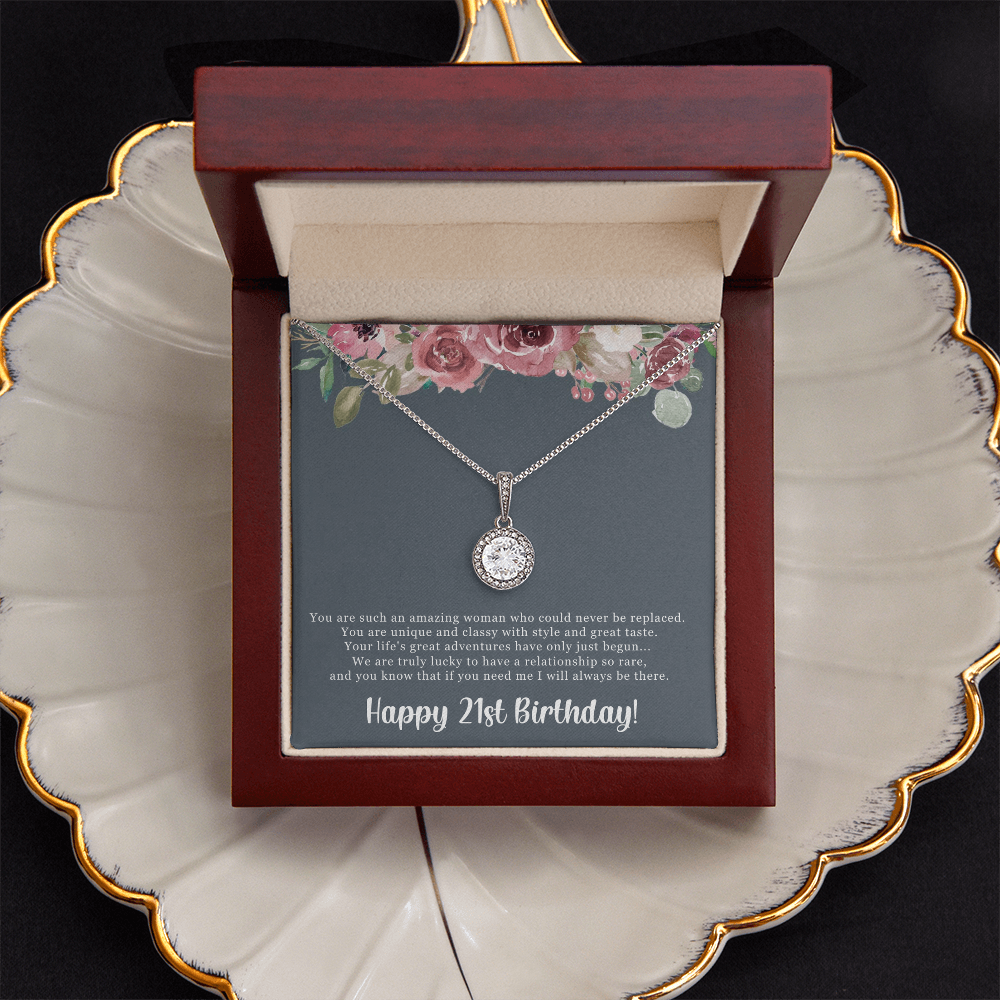 Birthday Gift For Her, Happy 21st Birthday, 21st Birthday, You Are Such An Amazing Woman - Eternal Hope Necklace With Sweet Greeting Card by Best Gifts 305