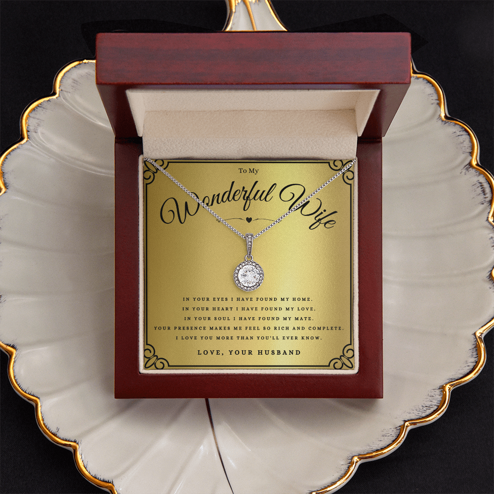 To My Wonderful Wife Eternal Hope Necklace Gift For Wife Anniversary, Wife Valentines Day Message Card Christmas Present From Husband, Wife Birthday Jewelry Gift by Best Gifts 305