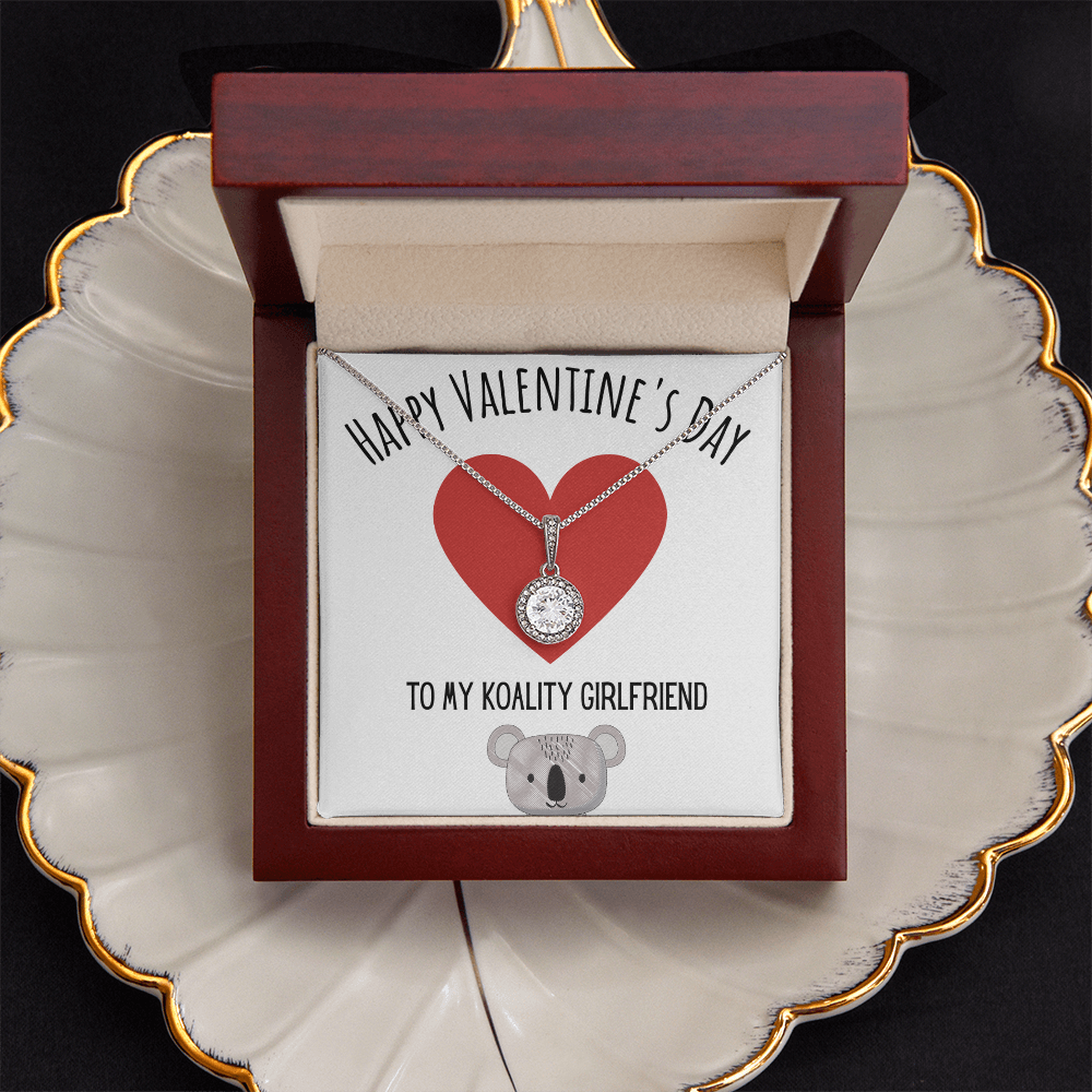 Funny Koala Valentines Day Eternal Hope Necklace Jewelry Gift For Girlfriend, Funny Girlfriend V-Day Present From Boyfriend, Cute Valentine's Day Message Card Jewelery by Best Gifts 305