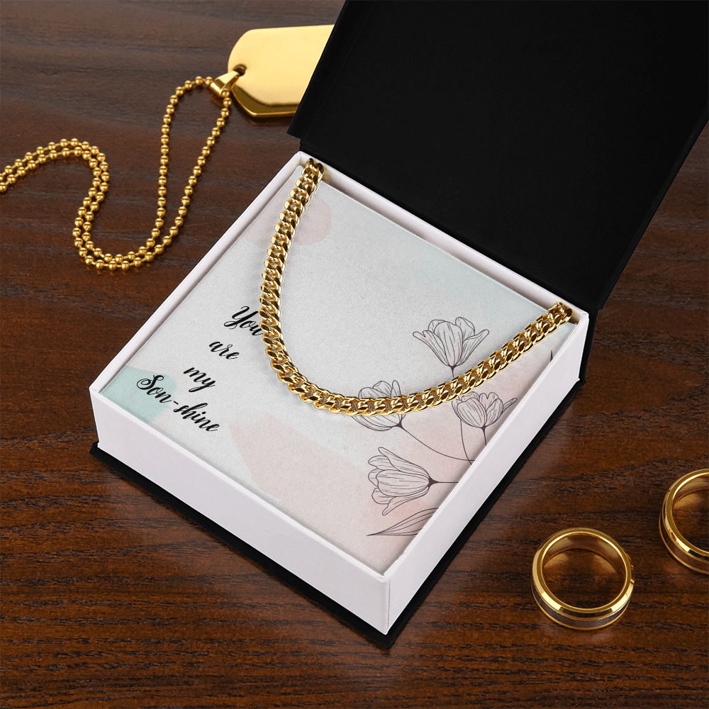 To My Son Shine, Cuban Link Chain Necklace For Son, Gift for Son From Mom, Birthday Gift Son, Mother and Son, From Dad To Son by Best Gifts 305
