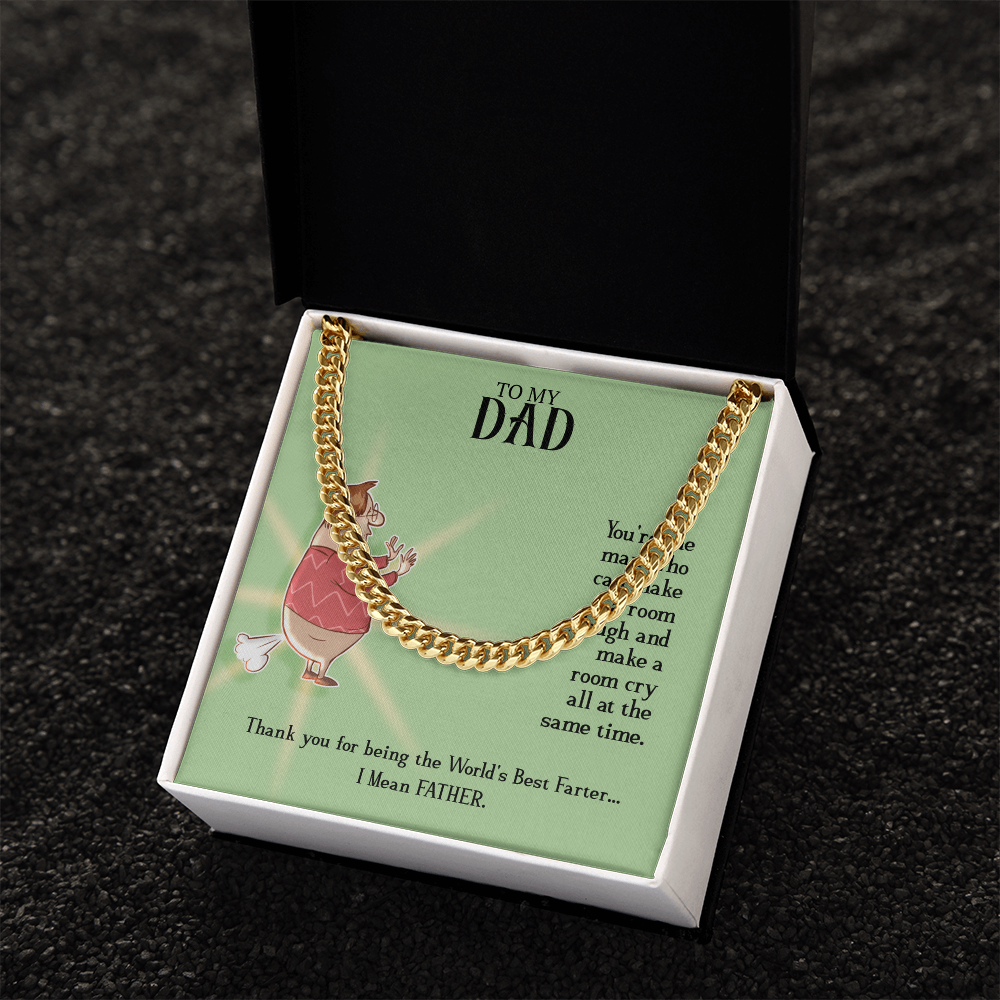 To My Dad, Cuban Link Chain Necklace For Dad, World's Best Farter Dad, Father's Dad Gift From Daughter, Best Dad In The World by Best Gifts 305