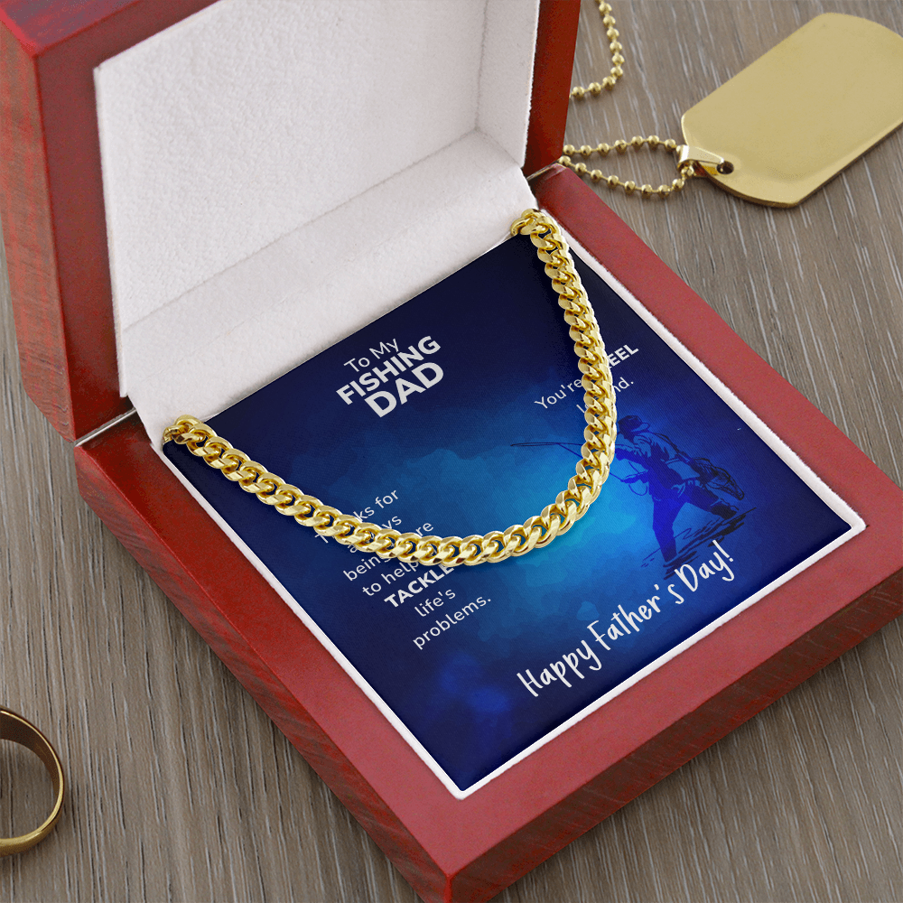 Cuban Link Chain Necklace To My Fishing Dad, Reel Legend Dad, Father's Day Gift Ideas, Best Dad Ever, Gift For Dad From Daughter by Best Gifts 305