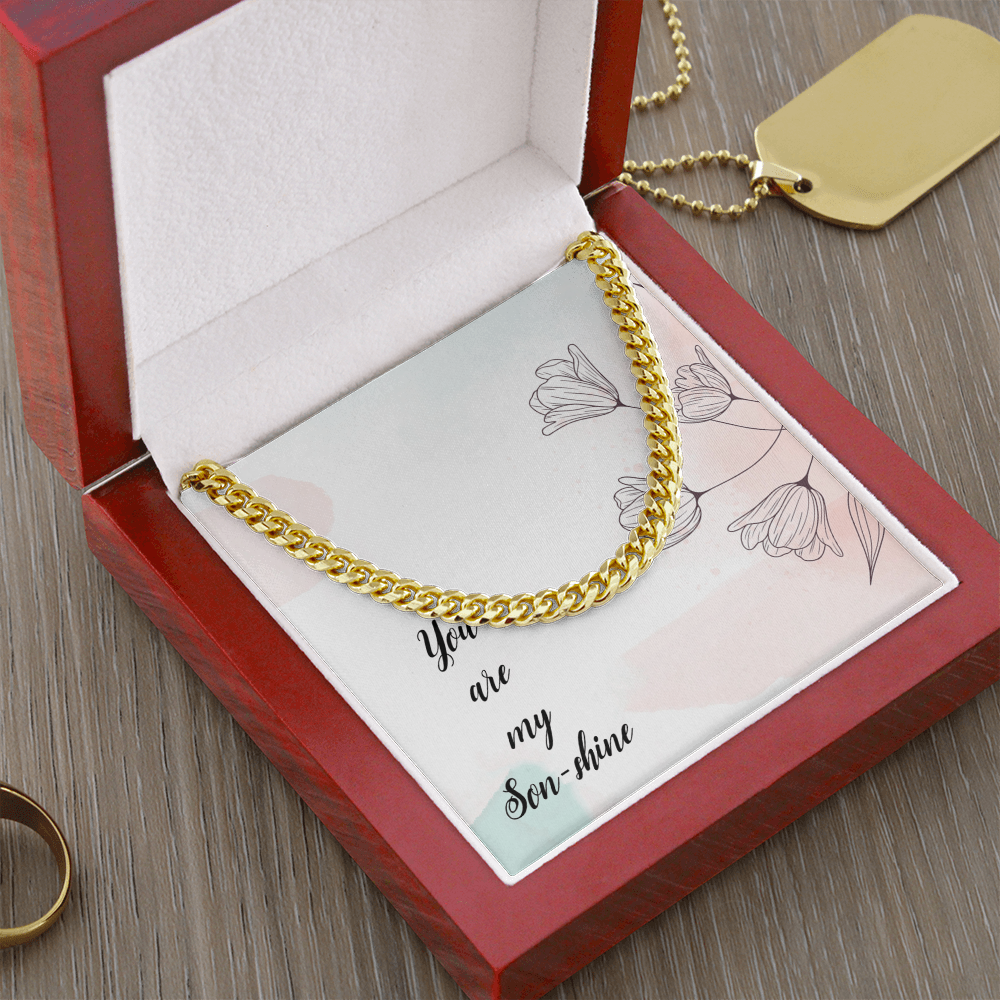 To My Son Shine, Cuban Link Chain Necklace For Son, Gift for Son From Mom, Birthday Gift Son, Mother and Son, From Dad To Son by Best Gifts 305