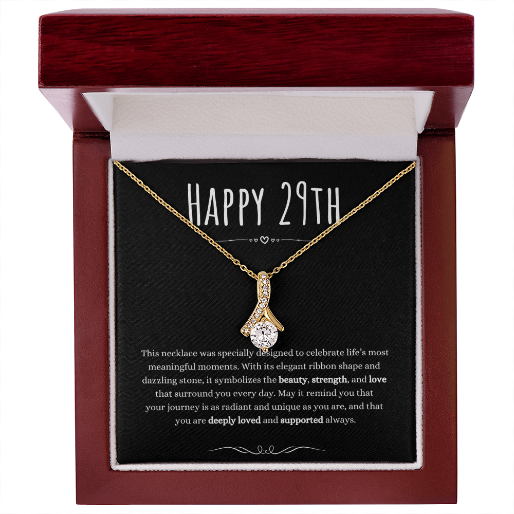 29th Birthday Gift Alluring Beauty Necklace For Woman Turning 29 Meaningful Jewelry Message Card Present by Best Gifts 305