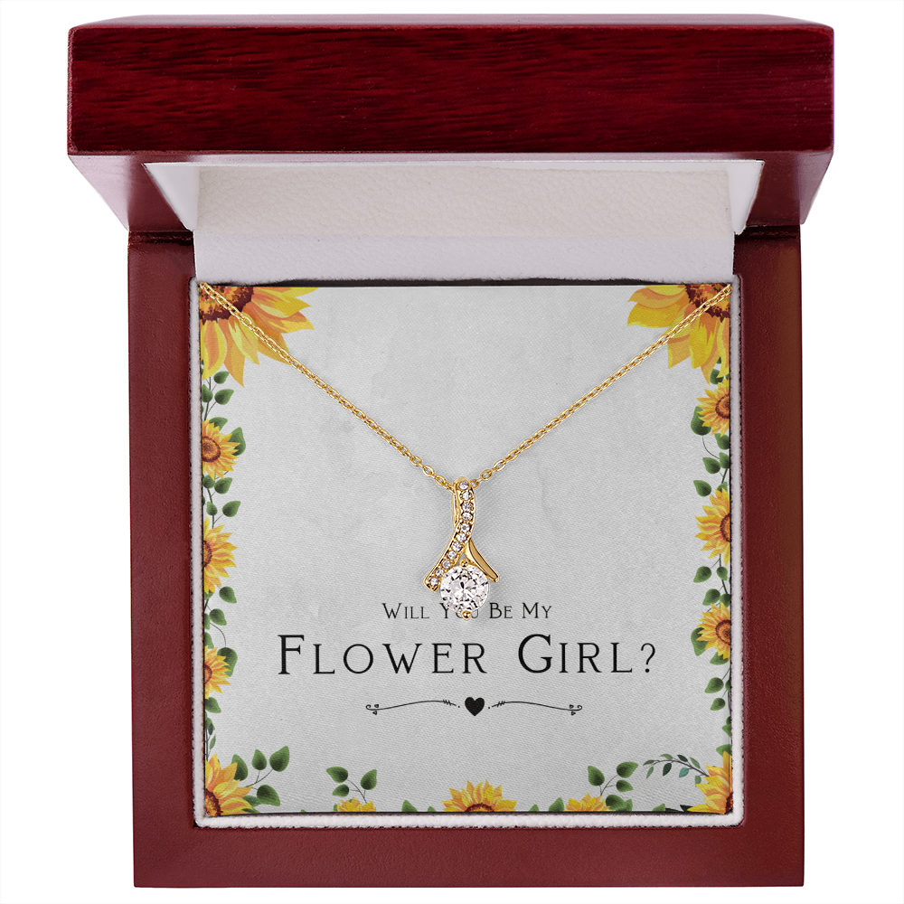 Flower Girl Proposal Gift, Will You Be My Flower Girl, Flower Girl Gift From Bride, Religious Gift - Alluring Beauty Necklace with Cute Message Card by Best Gifts 305