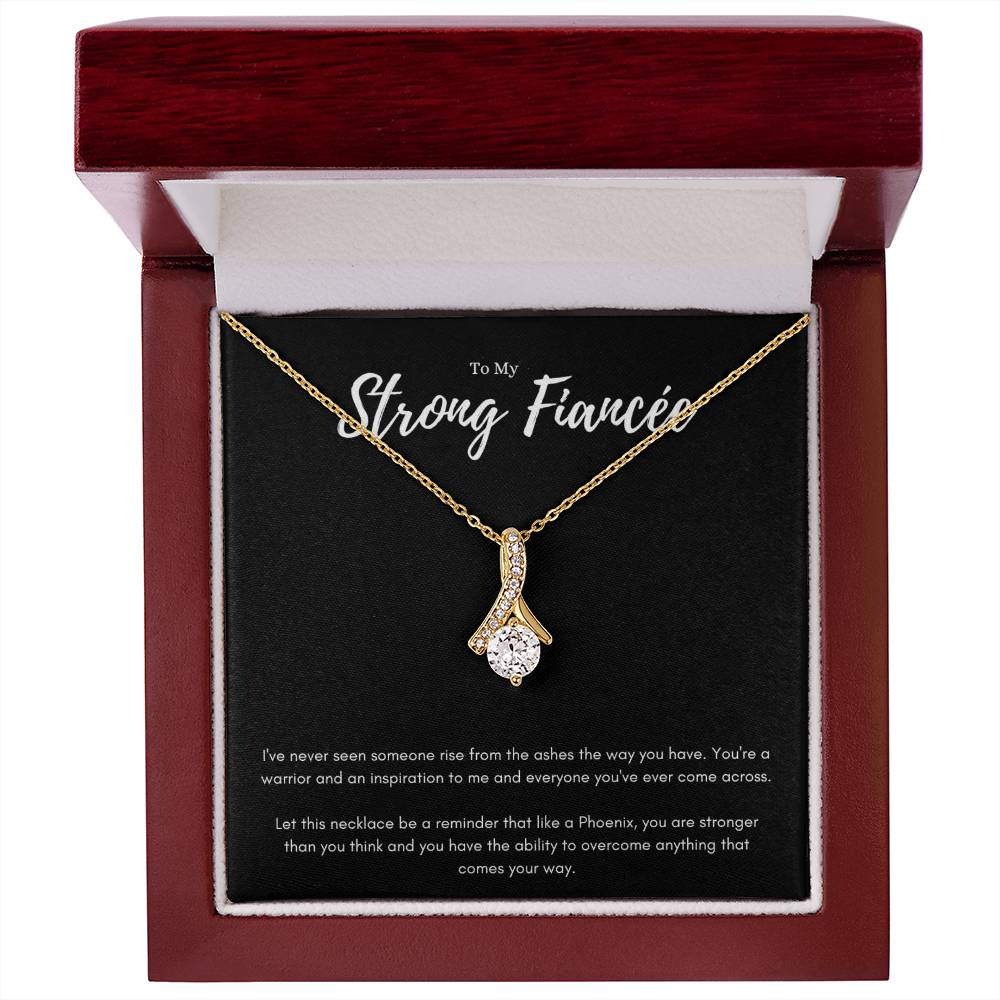 Strong Fiancée Phoenix Message Card Alluring Beauty Necklace Jewelry Gift From Fiancé, Meaningful Birthday Gift For Fiancée, Inspirational Valentines Day Necklace Message For Her by Best Gifts 305