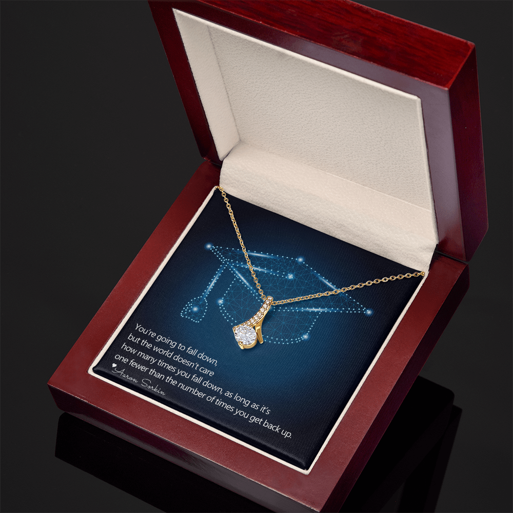 Daughter Graduation Necklace Gift – Inspirational Quote Jewelry from Mom or Dad, Alluring Beauty Pendant