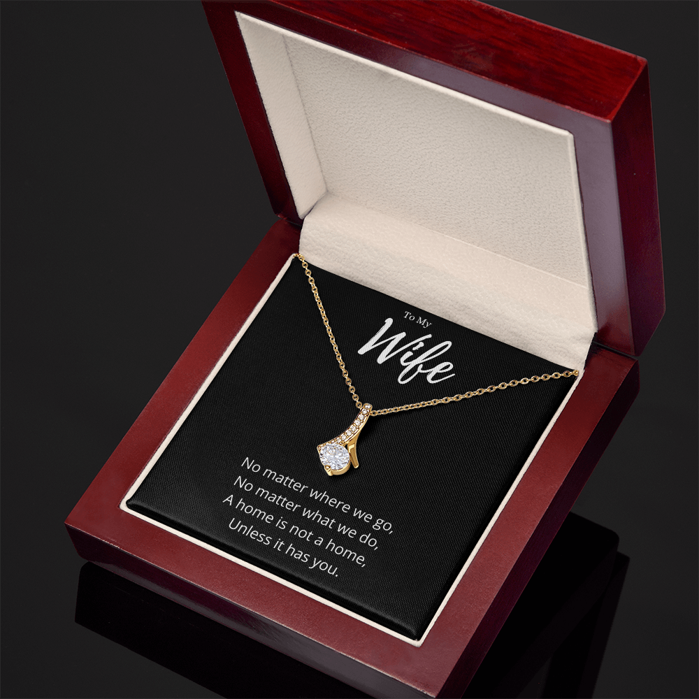 Heartwarming Wife Alluring Beauty Necklace Anniversary Gift From Husband, Unique Jewelry Message Card Birthday Present For Her by Best Gifts 305