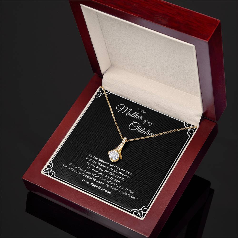 Mothers Day Jewelry Gift For Wife From Husband, Mother Of My Children Alluring Beauty Necklace Message Card Valentines Anniversary Present For Her by Best Gifts 305