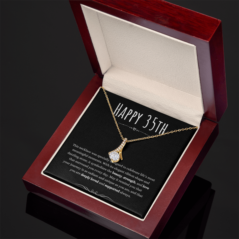 35th Birthday Gift Alluring Beauty Necklace For Woman Turning 35 Meaningful Jewelry Message Card Present by Best Gifts 305