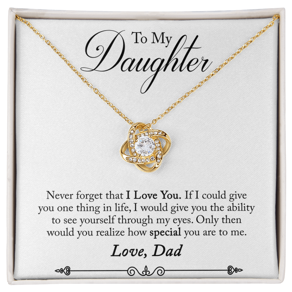 Daughter Necklace from Dad | Through My Eyes Love Knot Gift