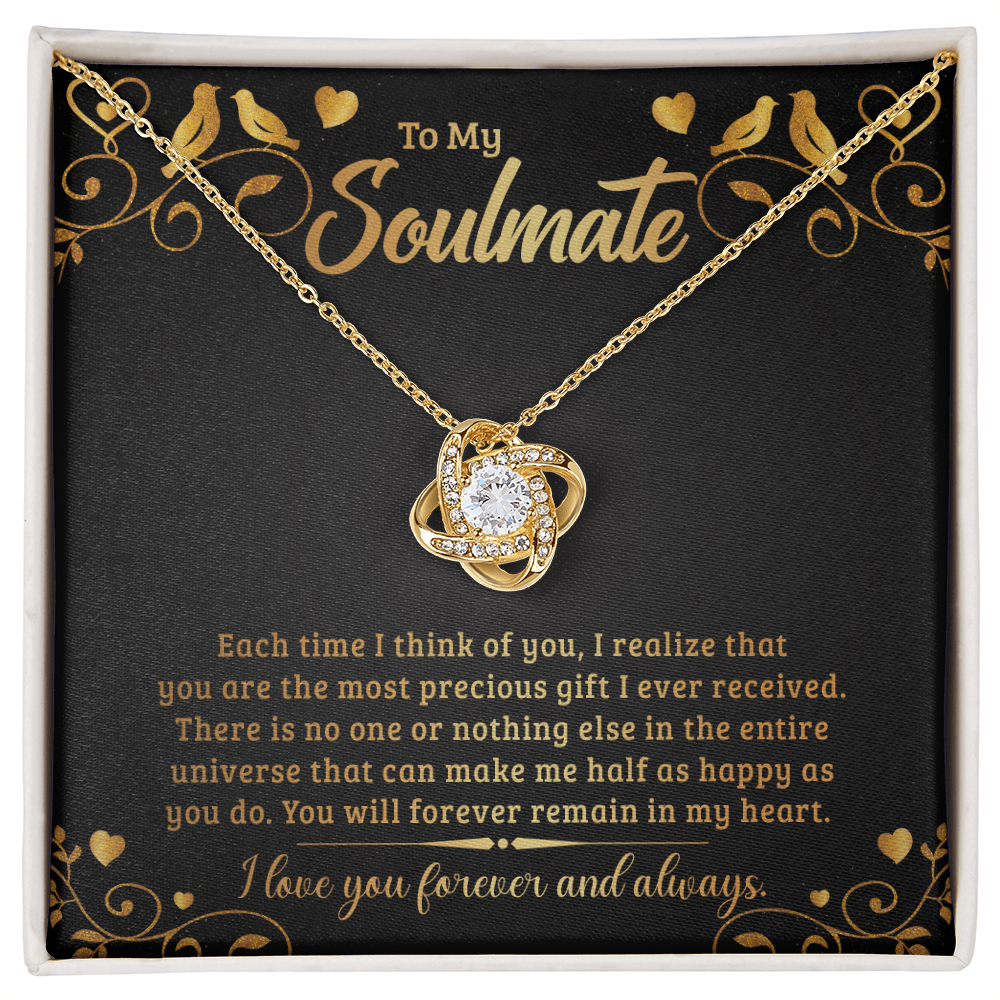 Soulmate Necklace | Precious Gift Love Knot with Message Card
